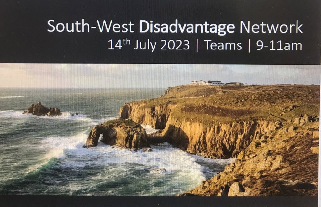 DrDanNicholls's tweet photo. This time tomorrow it will be the SW Disadvantage Network with @marcrowland73 …lots of interest for this. DM for a link. Pre-read: https://t.co/yz9wJZPlyg #southwest #disadvantage #sharedendeavour https://t.co/OZTDbwIi55