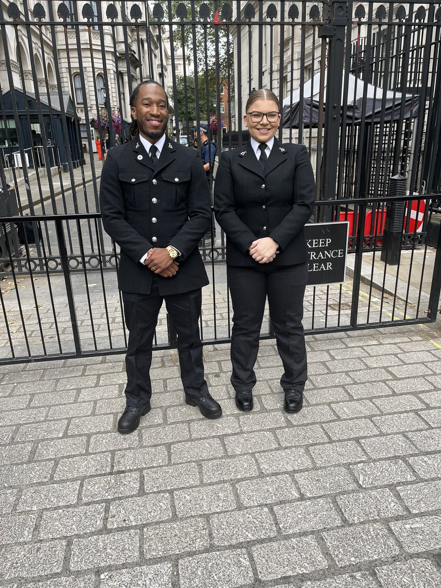 Two of our finest about to go into Downing St as part of their Bravery nomination. Very proud of them