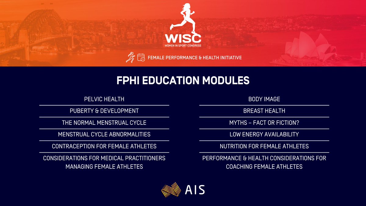 WISCongress's tweet photo. Our FPHI by @theAIS education, is a comprehensive collection of FREE online modules that cater to a diverse audience, including athletes, parents, coaches and medical practitioners.

Access the FPHI modules here 👉 https://t.co/vUTxvUUIGY https://t.co/Ex6lhsogr0