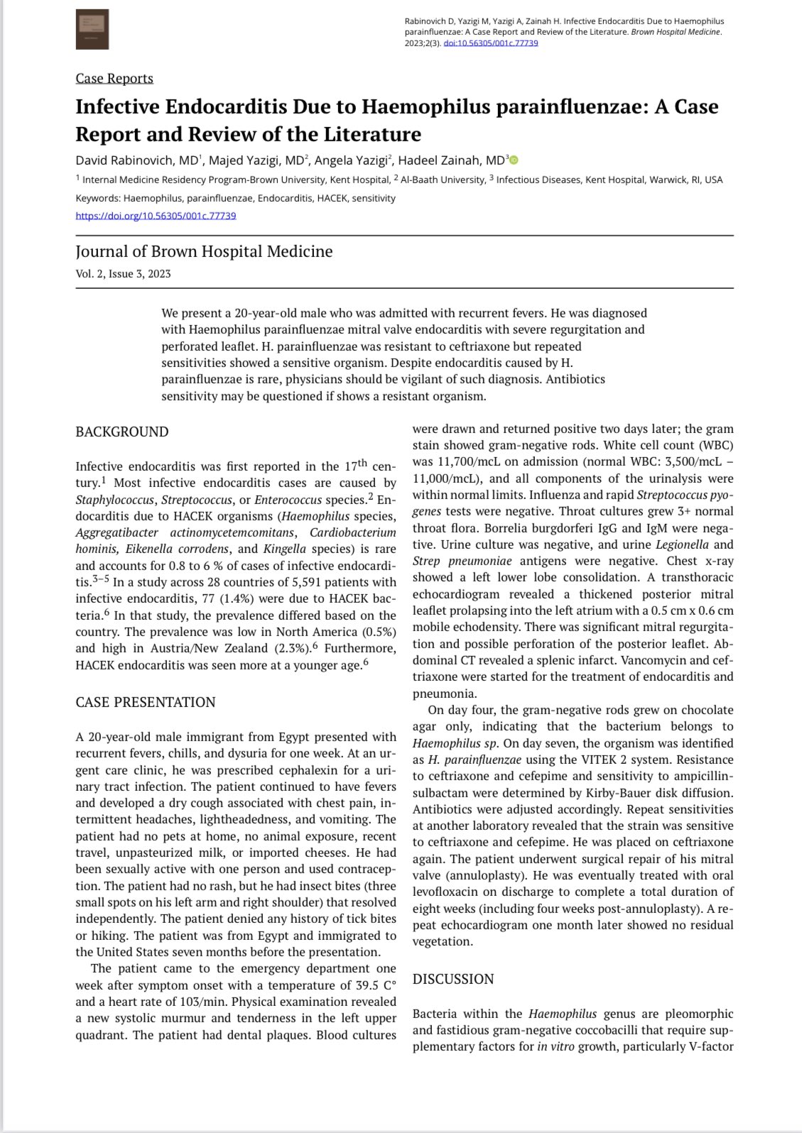 Journal of Brown Hospital Medicine on Twitter "ECHO showed a thickened