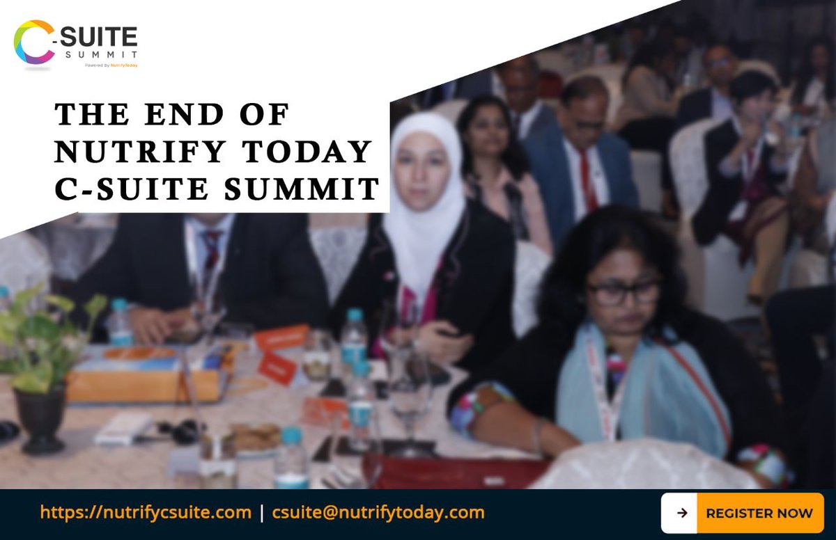NutrifyToday's tweet photo. Nutrify C-Suite Summit is now history.
In 2023, Nutrify C- Suite Summit comes to an end leaving behind great memories.

It lived for two years and had great memories.
Putting Nutrify C-Suite Summit to rest is giving way to a new journey.

Coming soon a new journey that would set a meaning to Responsible Nutraceutical Industry.

Stay Tuned for more Details…

Join the global momentum in nutraceuticals through the app on your hand

iOS: https://t.co/sBM1JXkKkk
Android: https://t.co/Almismb0nc...