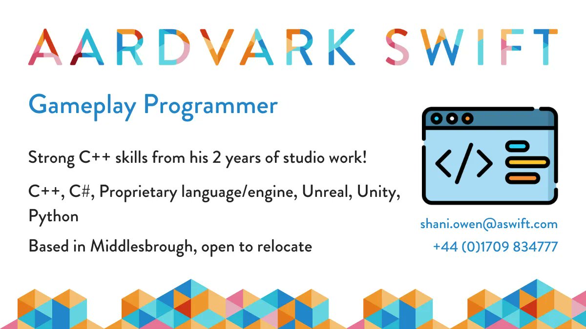 ShaniAswift22's tweet image. This candidate has blown me away with their experience up to now 🔥 🔥 

Working on a custom C++ engine in a plethora of areas, they are looking to ultimately specialise in gameplay.

Get in touch to see some of their brilliant work!

#gamedev #gameplayprogrammer #opentowork