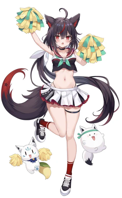 黒ちゃんと応援 #絵フブキ