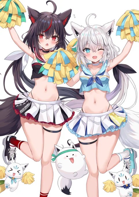 黒ちゃんと応援 #絵フブキ
