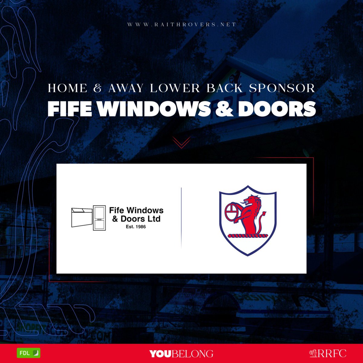 RaithRovers's tweet image. 🤝 New Partnership:

We’re delighted to have Fife Windows &amp;amp; Doors as the new lower back sponsor for our home and away shirts this season.

The family run business supply and install windows, doors, conservatories &amp;amp; roofline products of the highest standard.

Thanks so much for…