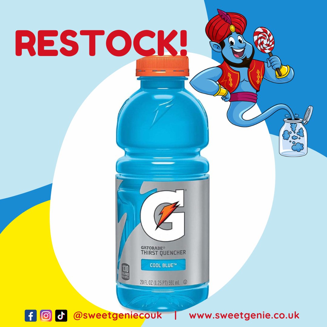 SweetGenieCoUk's tweet photo. Gatorade is back and selling fast β grab 'em while you can!
#sweetgeniecouk #restock #new #snacks #tuckshop #sweetshop #fizzydrinks #softdrinks #soda #grocery #energydrinks #picknmix #pickandmix #sportsdrink #gatorade #usa #americandrinks #american #imported https://t.co/aXsmqatHsf