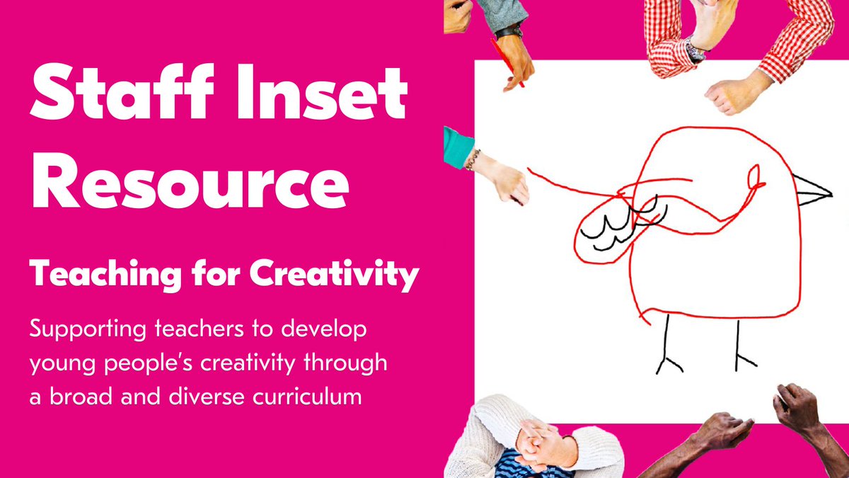A_New_Direction's tweet photo. Designed as a twilight or short professional development session for you to deliver with your staff, our new Staff INSET Resource explores and embraces the value of the #TeachingForCreativity pedagogies in the classroom ✨ 

🔗 Download this resource: https://t.co/t1ouIKdPM1 https://t.co/2SlGHKy8hK