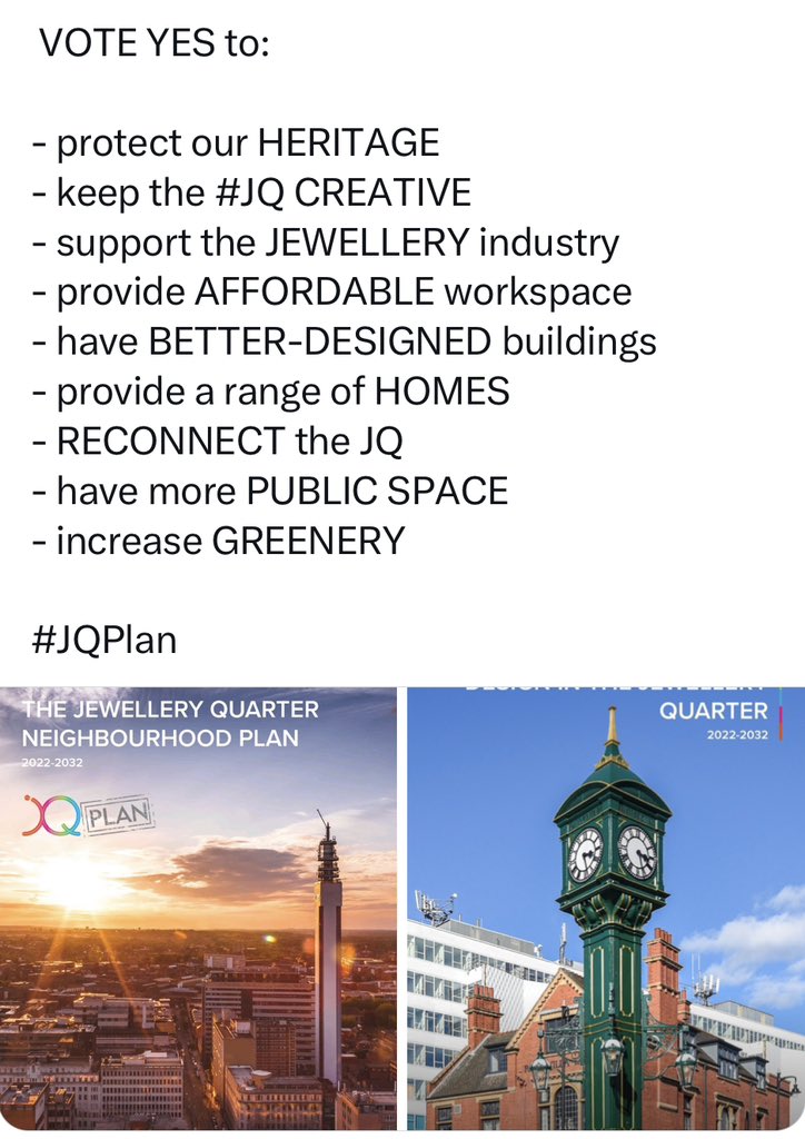 It’s the big day and we need your positive votes. Thanking everyone past, present and future 🌟 JQ Neighbourhood Plan referendum.