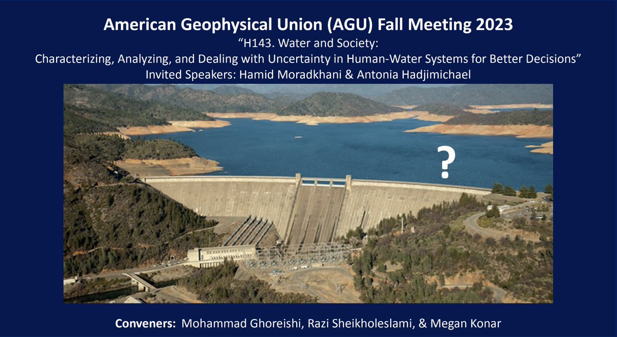 Megan Konar (@megankonar) on Twitter photo Join us for an <a href="/theAGU/">AGU (American Geophysical Union)</a> session on uncertainty in human & water systems! Should be a great session with invited speakers <a href="/a_hadjimichael/">Antonia Hadjimichael</a> & <a href="/HamidMoradkhani/">Hamid Moradkhani</a> and conveners <a href="/RaziOptimus/">Razi Sheikholeslami</a> & <a href="/Mo_Ghoreishi/">Mohammad Ghoreishi</a>. #AGU23 Join us for an <a href="/theAGU/">AGU (American Geophysical Union)</a> session on uncertainty in human & water systems! Should be a great session with invited speakers <a href="/a_hadjimichael/">Antonia Hadjimichael</a> & <a href="/HamidMoradkhani/">Hamid Moradkhani</a> and conveners <a href="/RaziOptimus/">Razi Sheikholeslami</a> & <a href="/Mo_Ghoreishi/">Mohammad Ghoreishi</a>. #AGU23