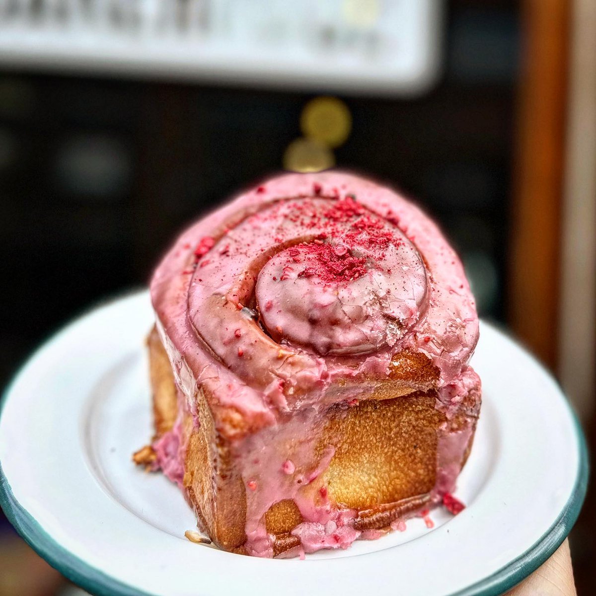 New Bun: Rasperry Roll, zingy rasperry filling and sweet raspberry glaze #bunwatch