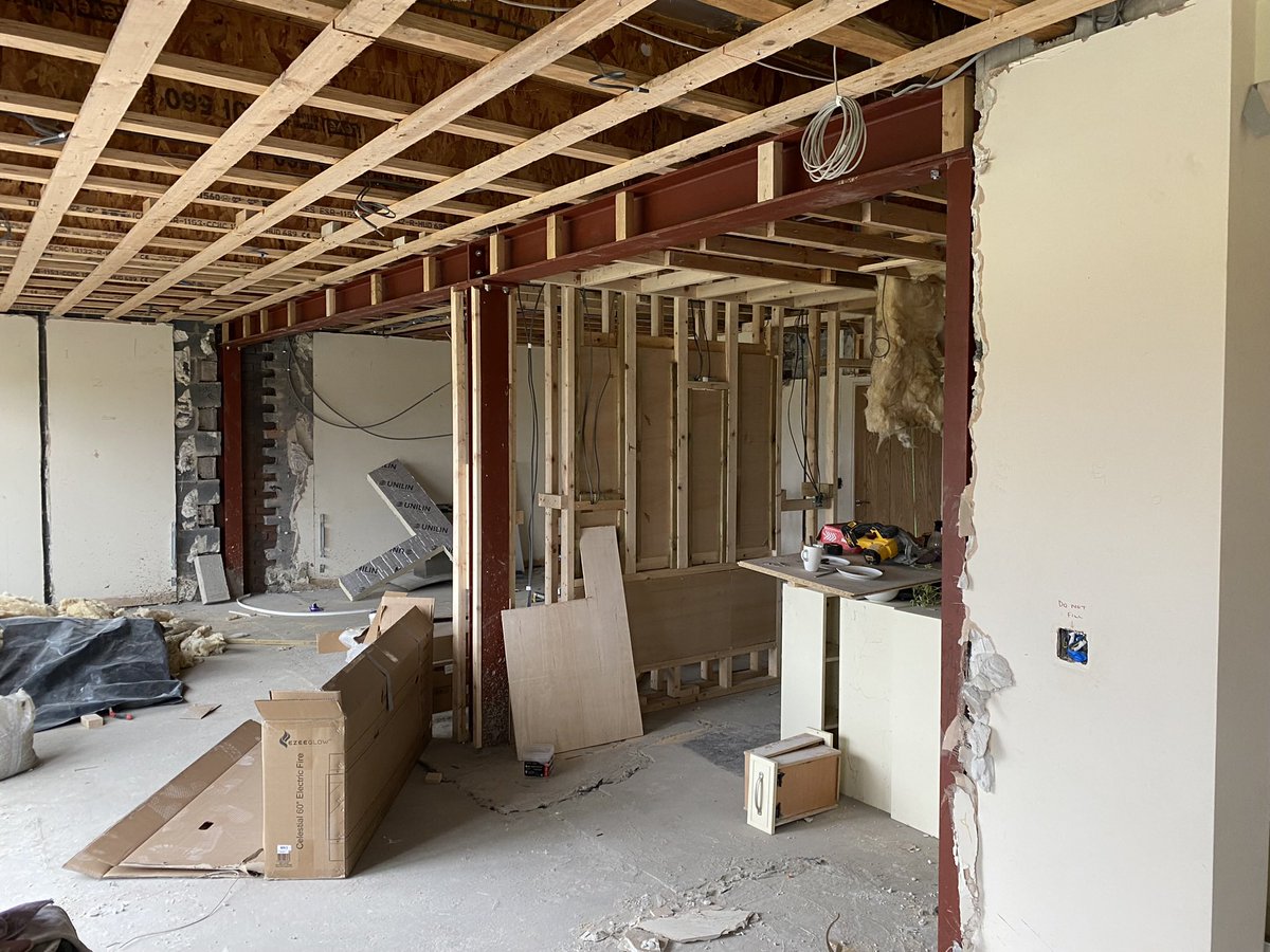 CDWPlans's tweet photo. Structural works well underway for our design to create a more open plan living area for the homeowners to enjoy this rear view! #CDWP #architecture #homeextension https://t.co/wcQXzgdr3x