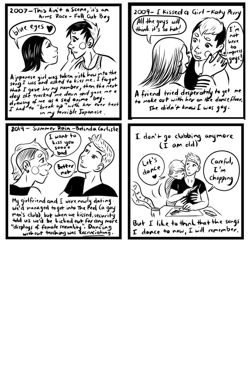 A short comic about the music we danced to in clubs. Definitely some throwbacks here for #queermelbourne in the 2000s.