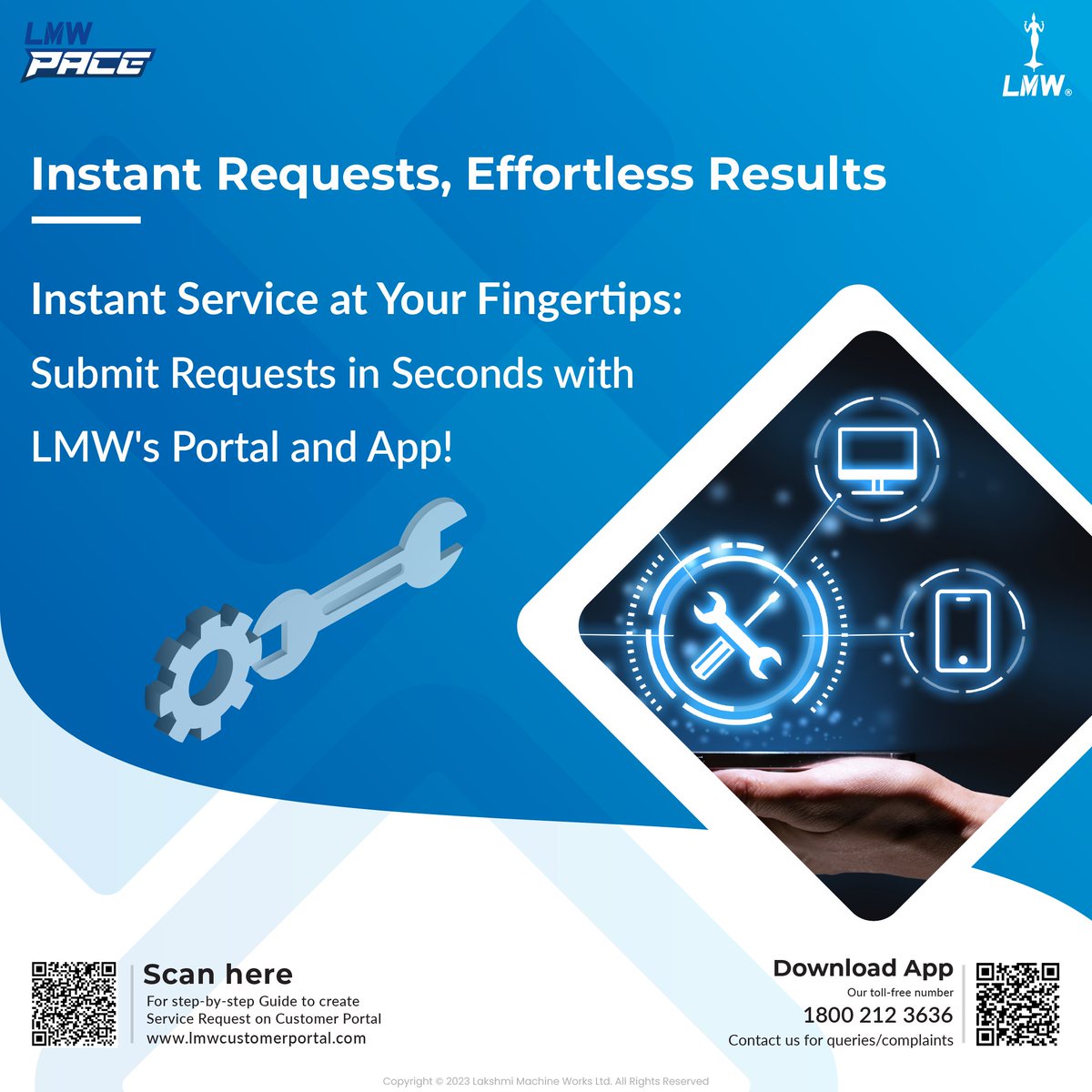 LmwTmd's tweet photo. Discover LMW Pace: Instant Requests, Effortless Results!
Submit inquiries, get assistance, and enjoy convenience like never before with our user-friendly Portal and APP. Experience the power of instant service at your fingertips!
#LMW #Pace #InstantService #EffortlessResults https://t.co/viZGYD6JsZ