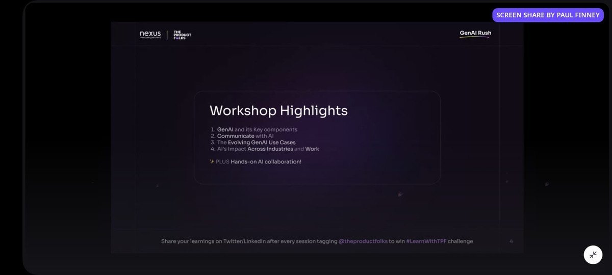 aasthaashahh's tweet image. ✨In the second session of the GenAI cohort by @TheProductfolks ft. @paulfinneyx, we gained insights on Generative AI use cases and components. 

Here's a short thread🧵 about the same.

#LearnwithTPF #GenAI