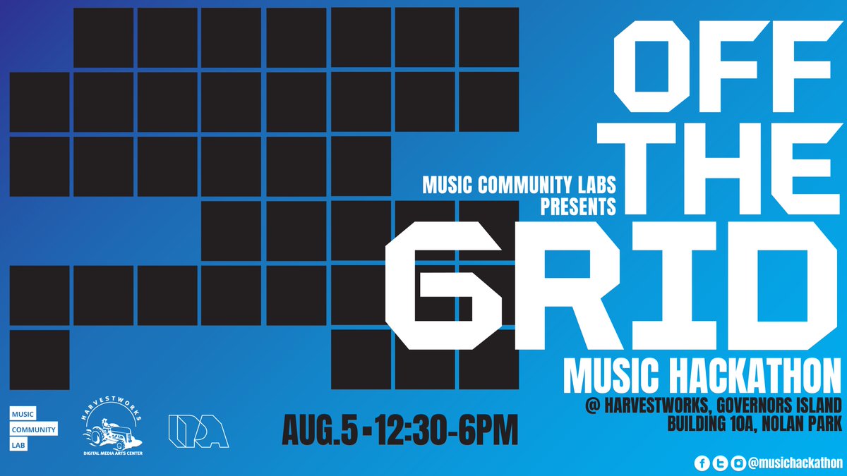 Announcing Off-The-Grid Music Hackathon, Aug. 5, rain date Aug. 12!  A non-competitive hackathon fostering music creation and sound exploration, held outdoors.

RSVP &amp; Details: …id-musichackathon-2023.splashthat.com

#music #sound #hackathon #outdoors
Graphics - <a href="/ShagariGuity/">Shagari</a>