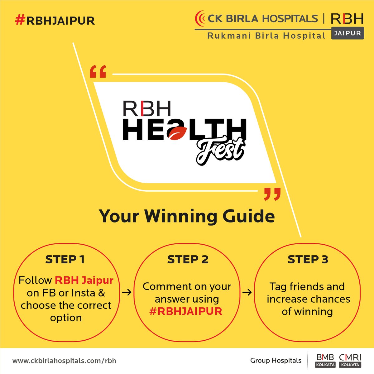 RBHJaipur's tweet image. Follow three easy steps to win. Choose the correct answer, comment using RBH Jaipur hashtag, and tag friends to increase your chances of winning big.

#TagFriends #EasySteps #CorrectAnswer #WinningGuide #RBHJaipur