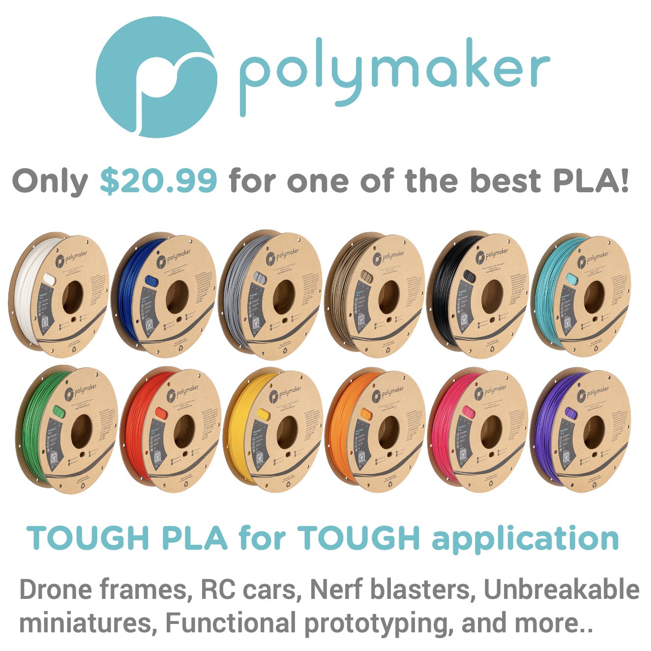 Polymaker on X: Once you understand what PolyMax PLA is capable of, there  is no going back!🌟 Arguably the first ever PLA+ on the market! 🧐   Remember when @joeltelling tried to