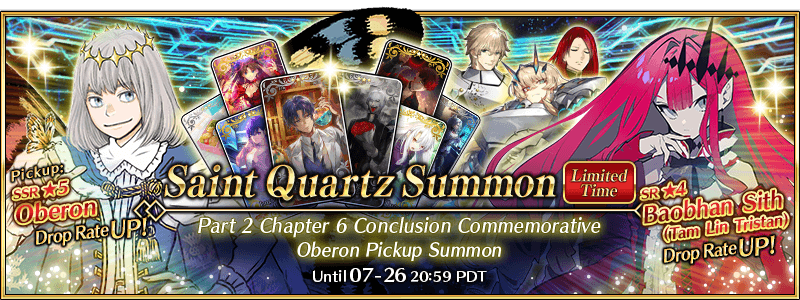 FateGO_USA's tweet photo. The Part 2 Chapter 6 Conclusion Commemorative Oberon Pickup Summon is happening now!

Limited Time Servant ★5 (SSR) Oberon is featured!

For more information, visit https://t.co/bCKoDjjqEI
#FateGOUSA https://t.co/poifXH5ZMv