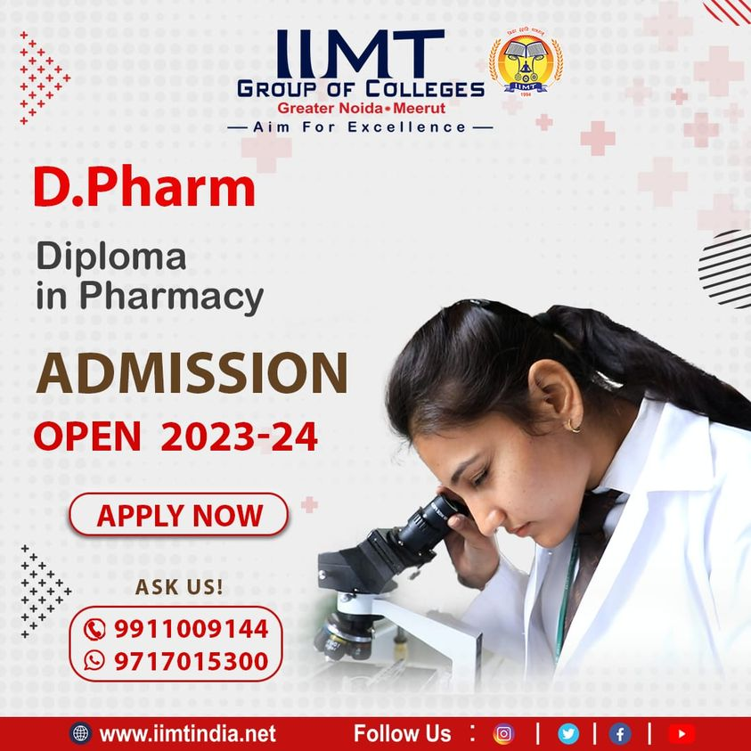 iimtnoida's tweet photo. D. Pharm Diploma in Pharmacy
ADMISSION OPEN 2023-24
https://t.co/UOh7RIbr6l
Call Us: 9520886860
#IIMTNoida #IIMTGreaterNoida #IIMTDelhiNCR
#DpharmaAdmission #Admissionopen2023_24
#AdmissionOpenSession2023_24 #MPharma
#BPharma #PharmacyCollege
#AKTUadmissiongreaterNoida https://t.co/LgGxQcJ1VN