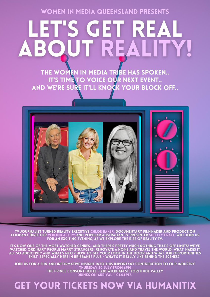 Reality and factual programming is huge! This will be a great event for Qld based journos, PRs, comms and broadcast specialists. Tix still available.