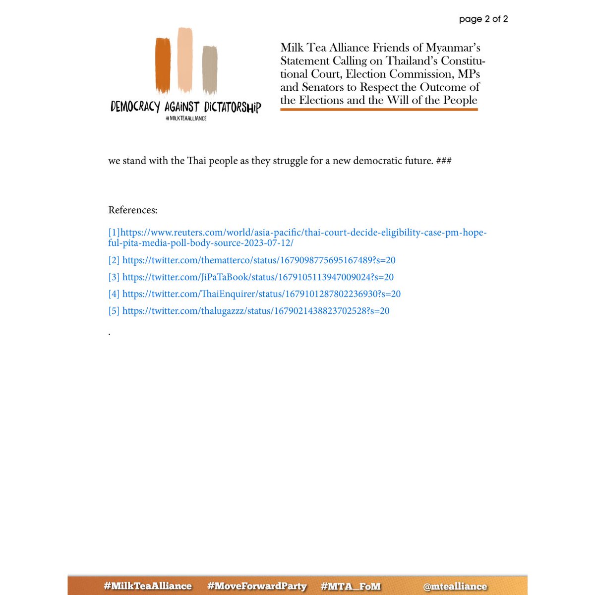 MilkTeaAlliance - Friends of Myanmar ||| tweet media