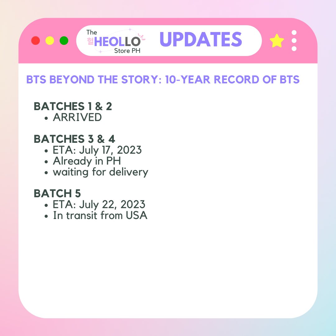 TheHeolloPH's tweet photo. #TheHeolloPHUpdates
โผ๏ธ Batches 1 & 2 arrived today โผ๏ธ
Please give us time to sort the items first ๐ค Shipping will start tomorrow.
Batches 3 & 4 are already in PH but still waiting for delivery. ETA is still July 17 as per Amazon. Hoping that it arrives earlier like the first two batches.
Batch 5 is still in transit from the US.
Thank you very much! ๐๐