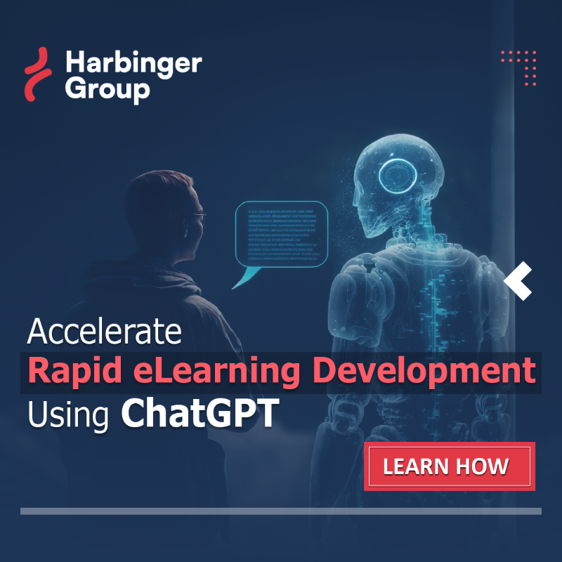 Discover the power of efficient rapid #eLearning development with #ChatGPT! Learn how it transforms industries and enhances course effectiveness. Check out our blog at bit.ly/3JLn0zl. 
#RapidELearning #eLearningDevelopment #PowerOfLearning #eLearningInsights