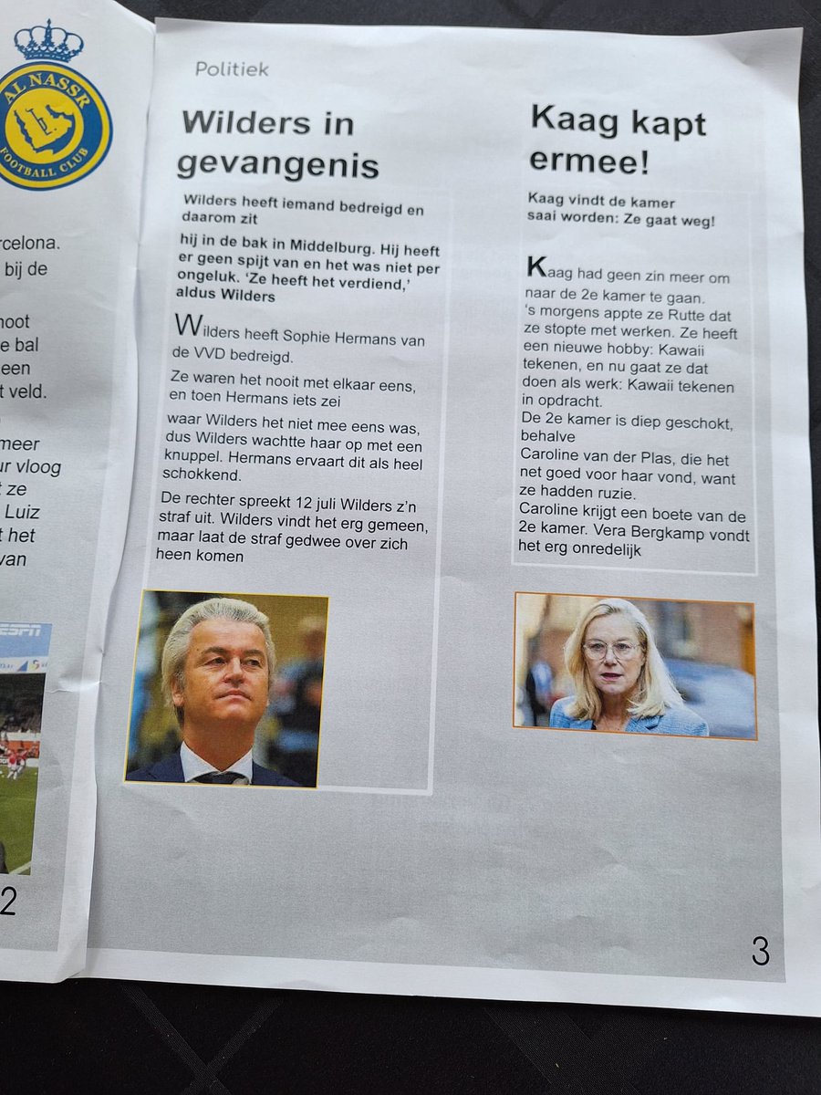 hihaheijboer's tweet photo. M'n dochter had een vooruitziende blik.... #schoolkrant https://t.co/xuoc7UBDeG