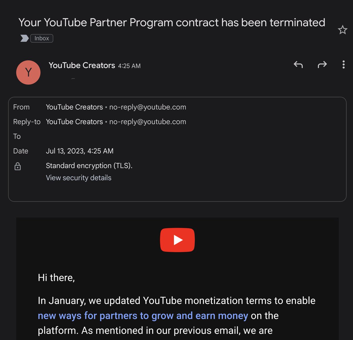 SalahGHamed's tweet photo. Dear @YouTubeCreators & @GoogleArabia 

This phishing email has been making the rounds for soooo long and you guys consistently failed to take any measures to stop scammers and hijackers from syphoning the YouTube domain to trick people who might not give the reply address a second look, so many victims have fallen for this and the solution is yet to be seen... 😡

Sincerely, every content creator