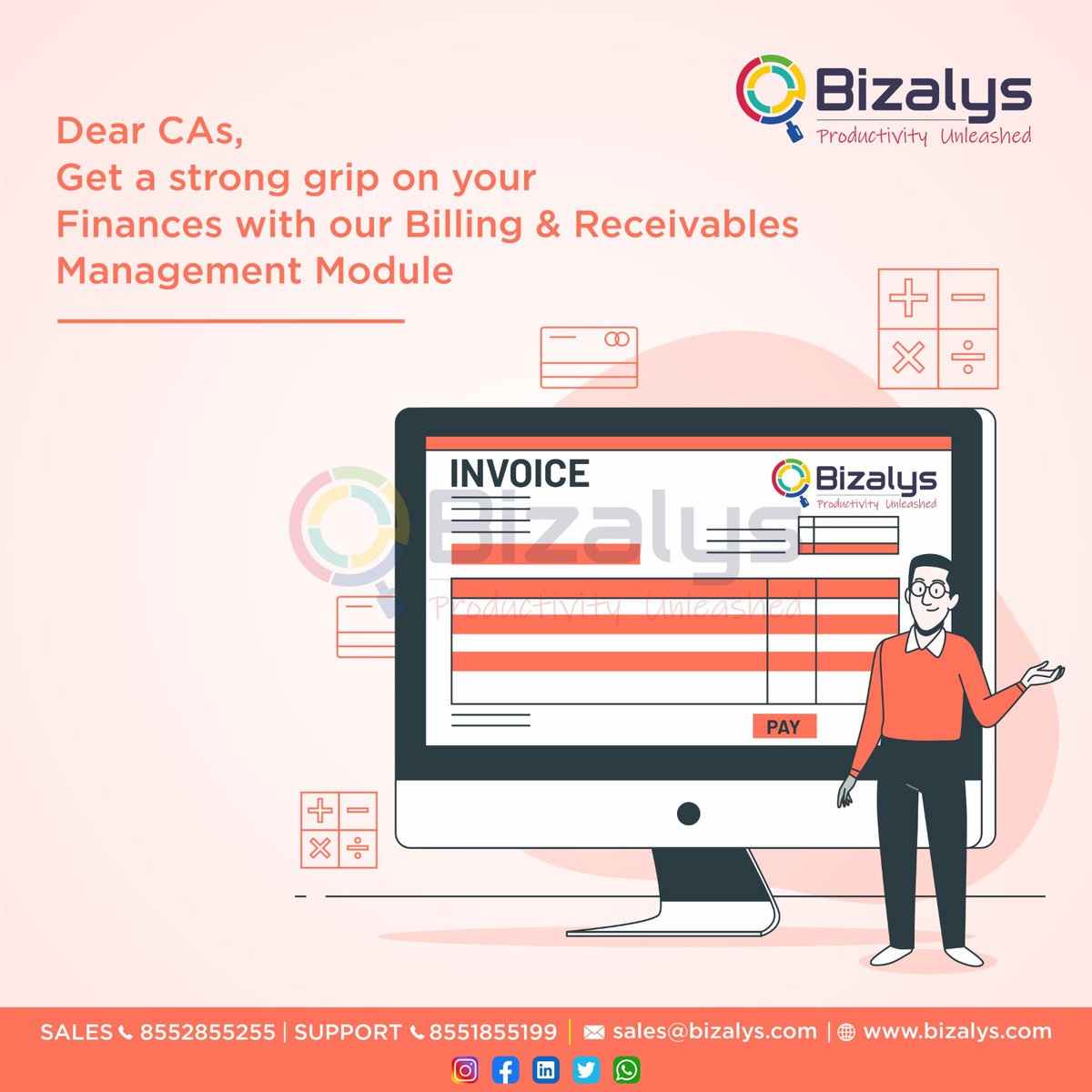 Get a grip on your practice finances with Bizalys's billing and receivables management module!

#CAProblems #TaskOverload #ConquerTheNumbers #TimeSavingSolutions #BusinessGrowth #OptimizeOperations #MaximizeProfitability #ClientSuccess #StayCompliant #DataDrivenDecisions