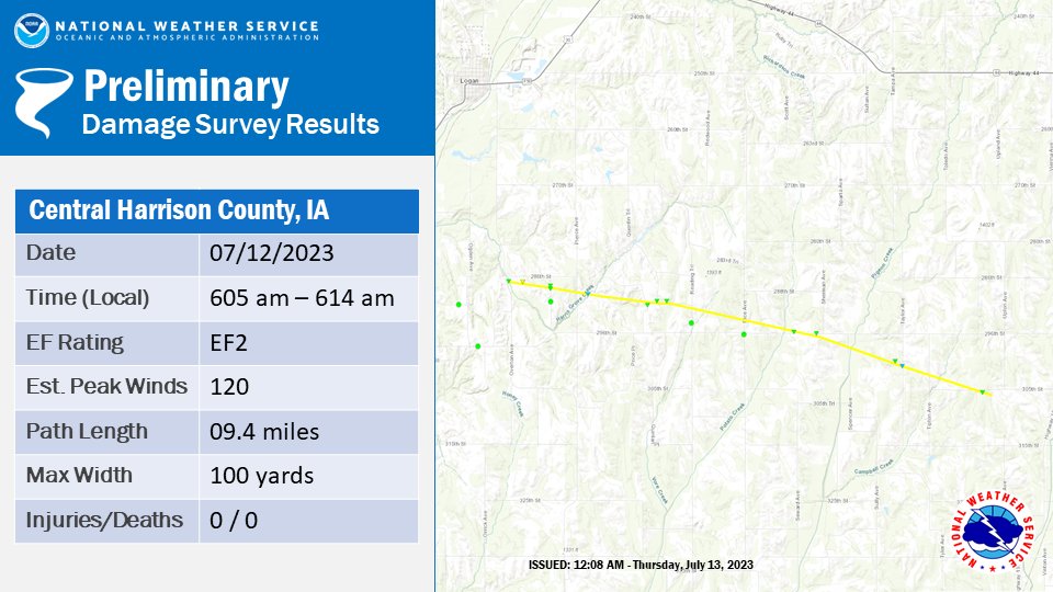 NWS Omaha on Twitter "We just completed a second damage survey tonight and confirmed an EF2