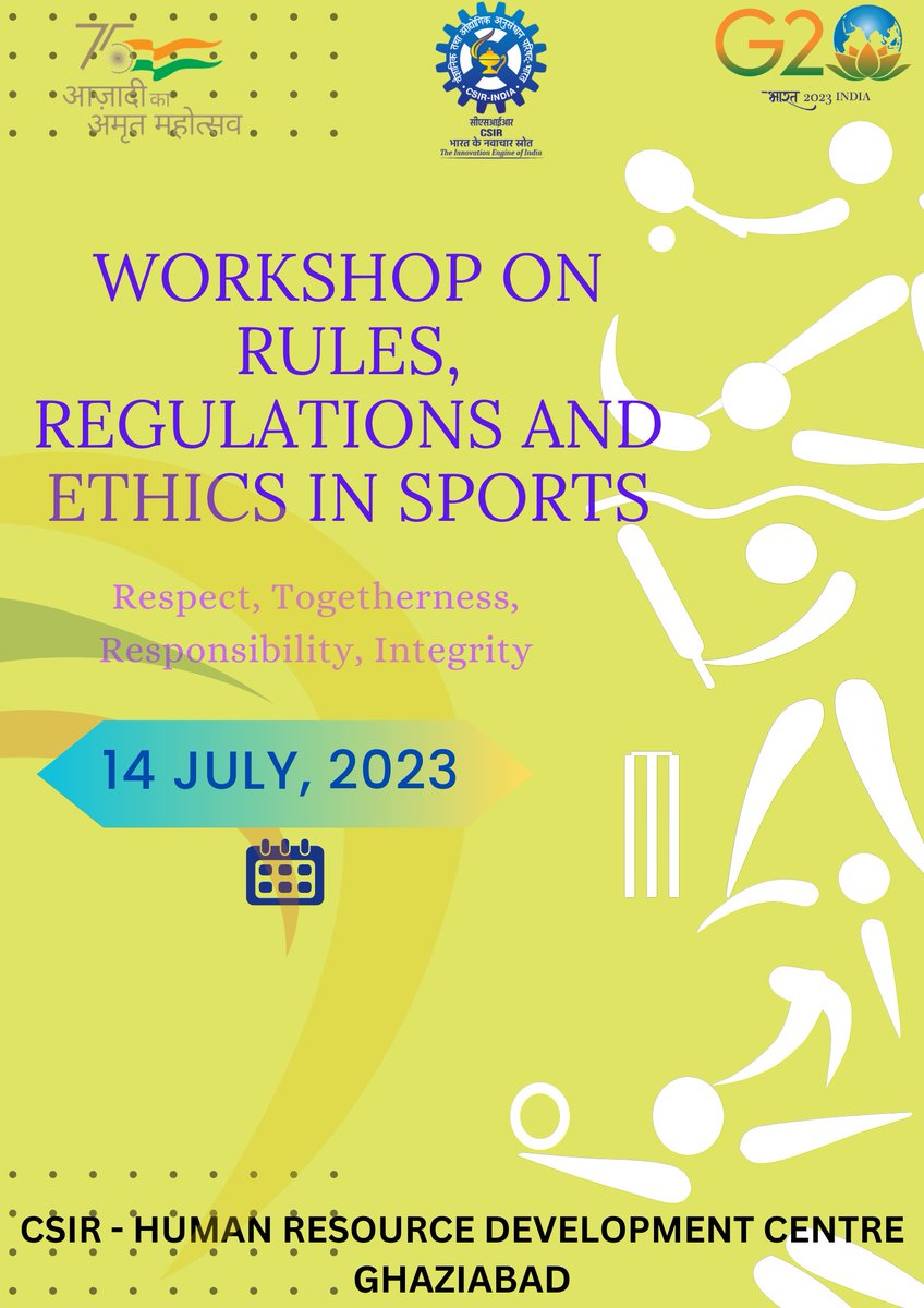 CSIRHRDC on Twitter "One day on Rules, Regulations and Ethics in Sports is being