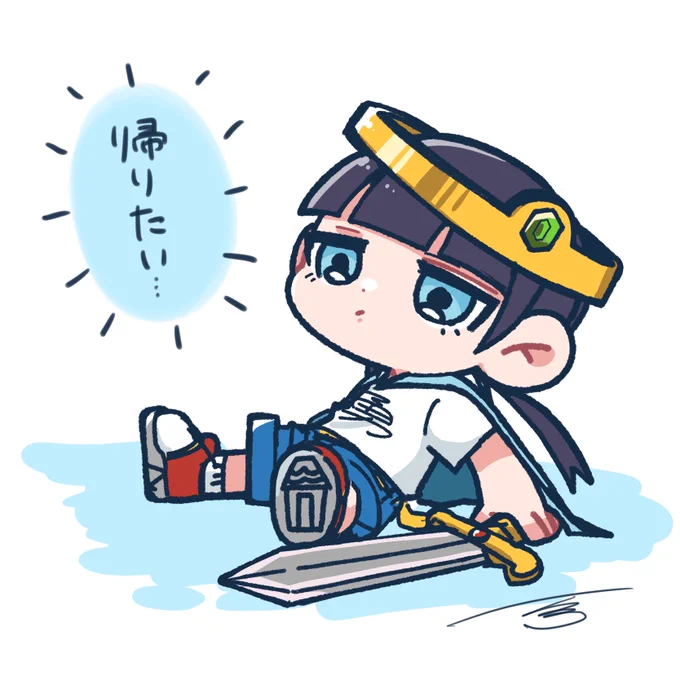 わにくんち🐊の勇者ちゃんのファンアート描いてみた⚔️🛡🩵

 #わにきゃら 