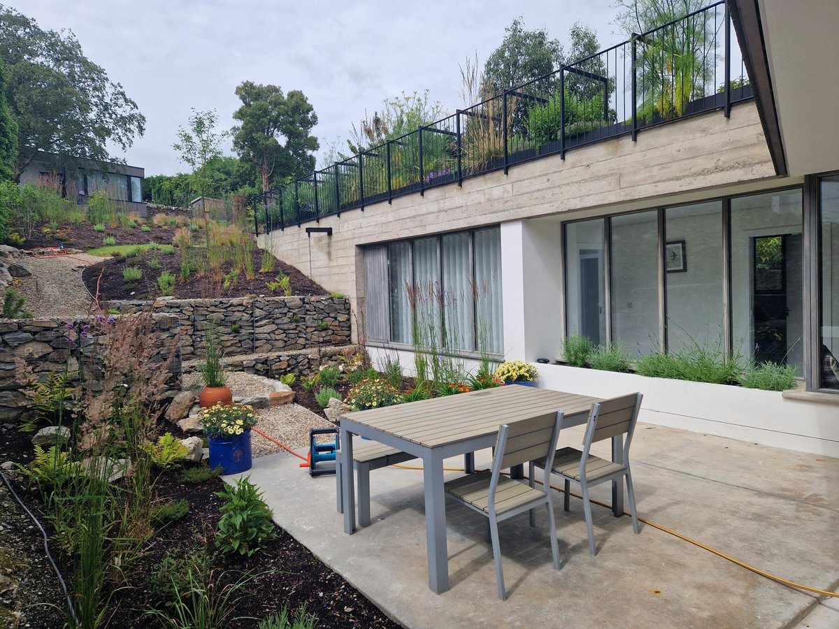 Soft landscaping &amp; planting by Eoin Gibbons (The Constant Gardener) really starting to help our #Glentora project settle into the #Howth Hillside. The garden will take another year or two to come into its own - then the house will start to look the way it was originally designed