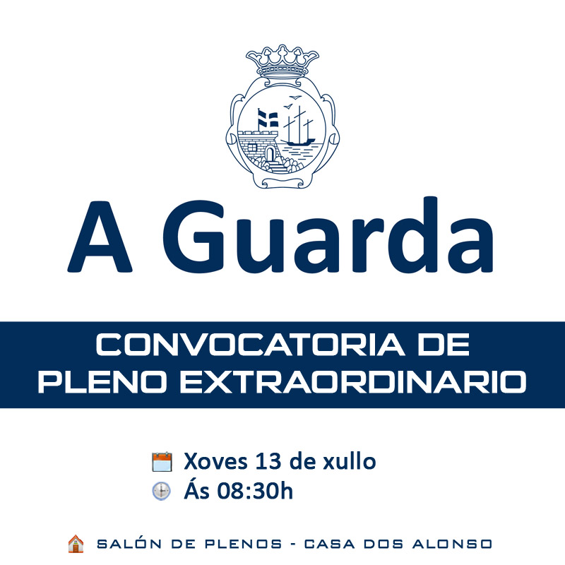 📌 Convocatoria de Pleno Extraordinario para o xoves día 13 de xullo ás 8:30h. 
👉 Máis información: aguarda.es/convocatoria-d…
#AGuarda #PlenoExtraordinario