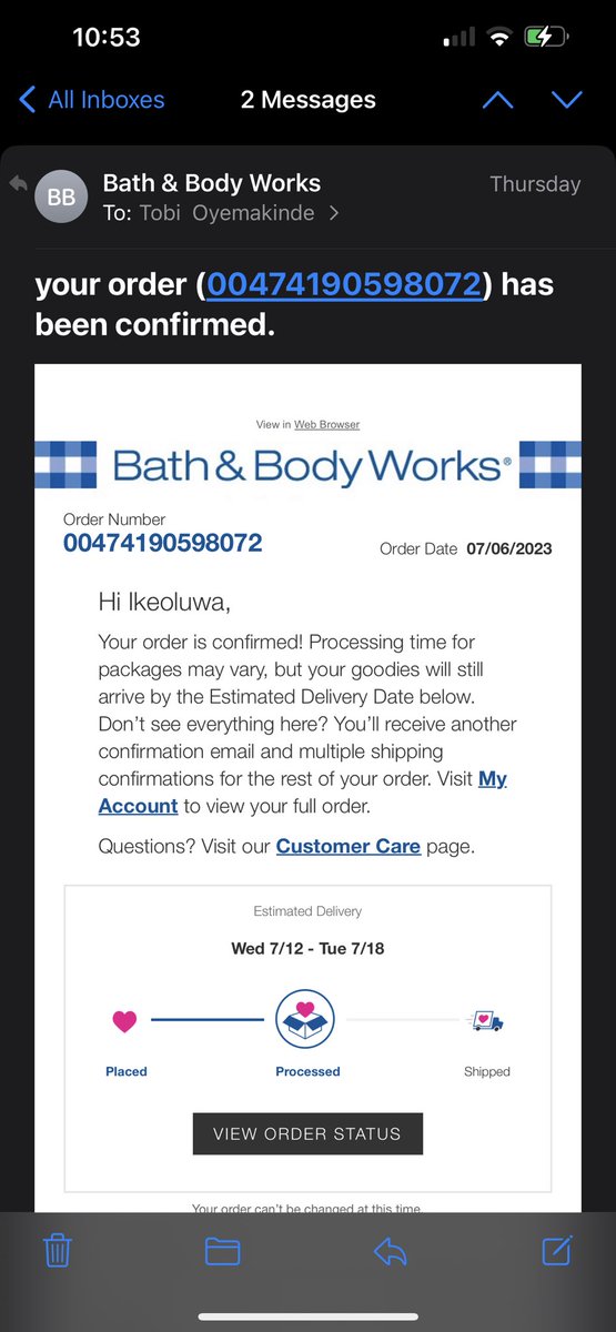 tobeezythemac's tweet photo. Ugh what a jerk this fool hacked my account and had a bunch of stuff sent to them in Arizona!!! I live in California!! Even had the nerve to put “my name is thuy” I hope you get some horrible karma asshole @bathbodyworks https://t.co/OnCcdjxRWF