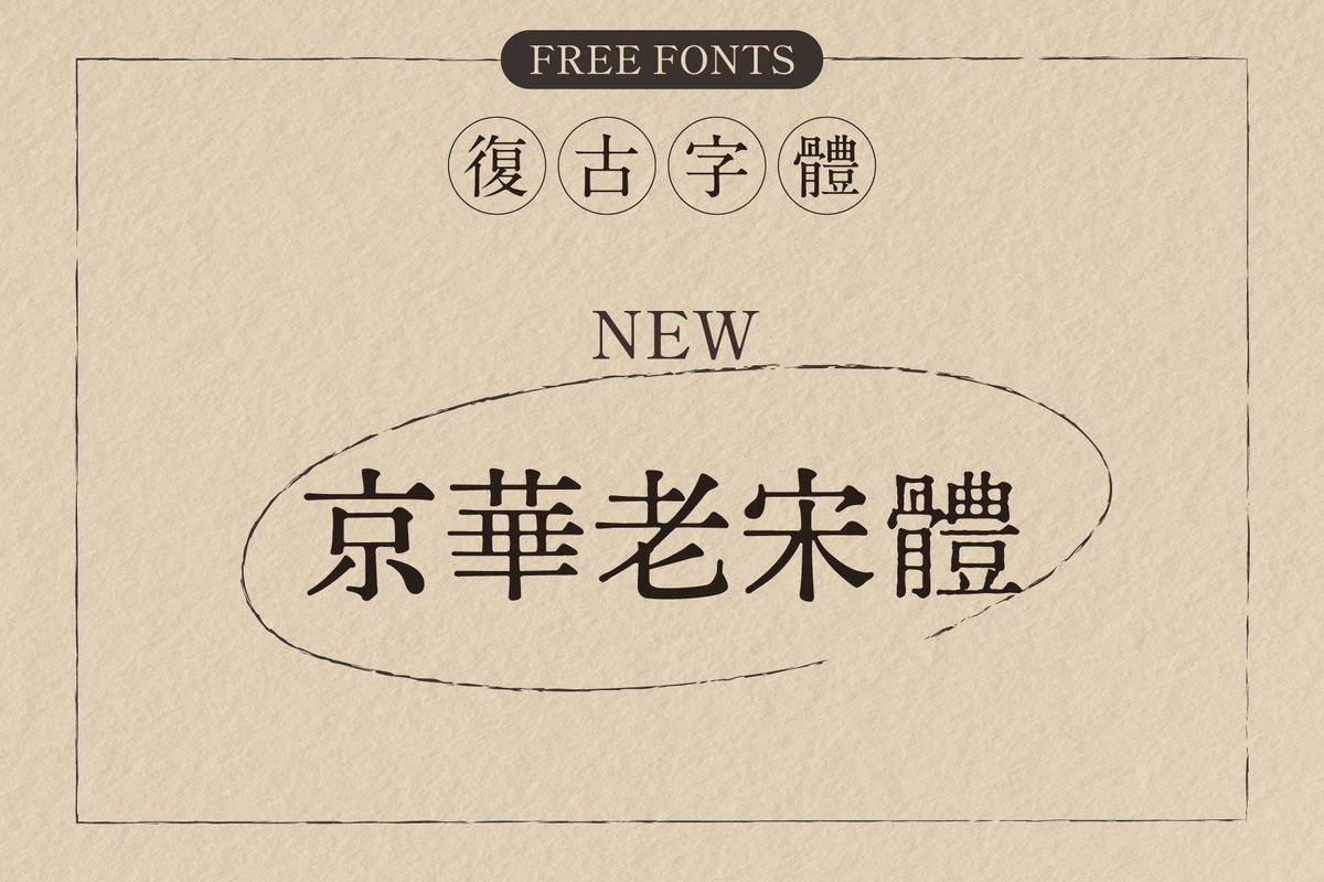wumanzoo's tweet photo. 免費復古字型資源新增：京華老宋體

京華老宋體的風格來自 1961 年北京新華字模廠改刻的老築地體「61-1 體」。特里王為了復刻這款字型，翻遍印刷品找尋紙質平滑、字樣齊全的善本，再一一掃描、修整出原始的 5700 字，最後搭配 AI 造出 3 萬 6000 字以上。

#フォント #fonts #デザイン https://t.co/FQHErOMEzb