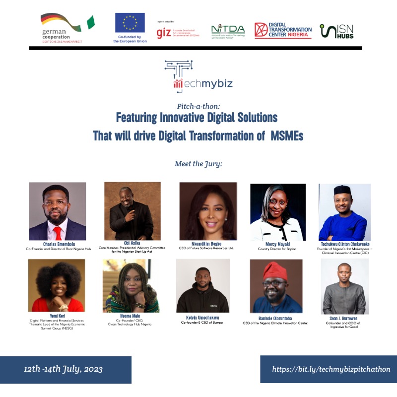 techbuildafrica's tweet photo. TechMyBiz Pitch-a-Thon is ongoing, live! ๐ข
Witness as Digital Innovators pitch their Solutions to esteemed judges and an audience of global entrepreneurs.
Join now to discover Digital Solutions that will drive MSMEs' digital transformation in Africa
Join virtually
#Techmybiz