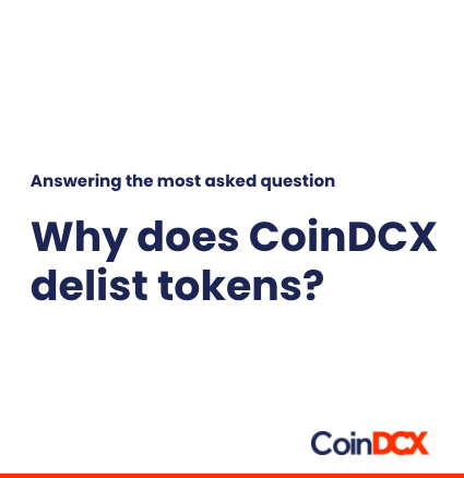 smtgpt's tweet photo. Answering the most asked question - Why does @CoinDCX delist tokens?

Like I've said several times before, simplifying crypto for our users is always #1 priority. But as a responsible exchange, there are some tough decisions we have to take.

As an exchange, we adhere to a very strict 7M due diligence process for Crypto-INR markets. If a token fails to meet our 7M requirements, we take the necessary step of delisting it from the crypto-INR market. Aim is to prioritize investor protection and maintain the highest standards!

CoinDCX also acts as a broker for Crypto-Crypto markets. For this, we follow a different approach. We rely on partner exchanges for listing and delisting. If a partner exchange delists a market, we have to follow suit and delist the token.

In everything we do, our goal is to ensure a secure and reliable trading experience for all our valued users.

#CoinDCX #CryptoExchange #DelistingProcess #InvestorProtection