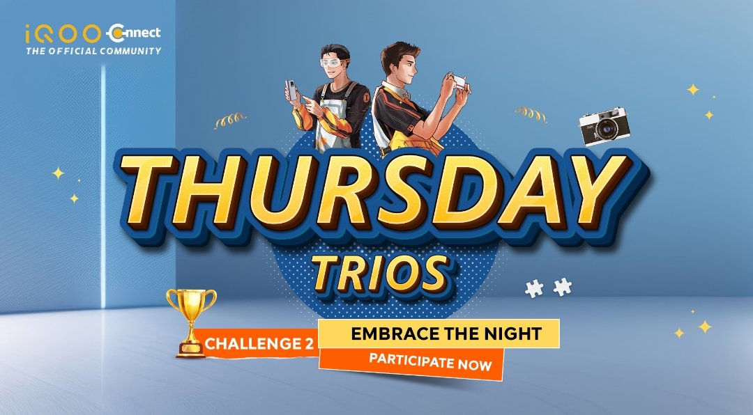 TechSAM009's tweet photo. Hello Friends!
New Contest Alert๐ข
#ThursdayTrios Challenge 2| 'Embrance the Night' is live on #iQOOCommunity #iQOOConnect
Do participate and Win* iQOO Gifts๐๐ !!
Link: https://t.co/zeEVC08xfN
@IqooInd
@nipunmarya
@parakram_h https://t.co/XKkaWbXp1H