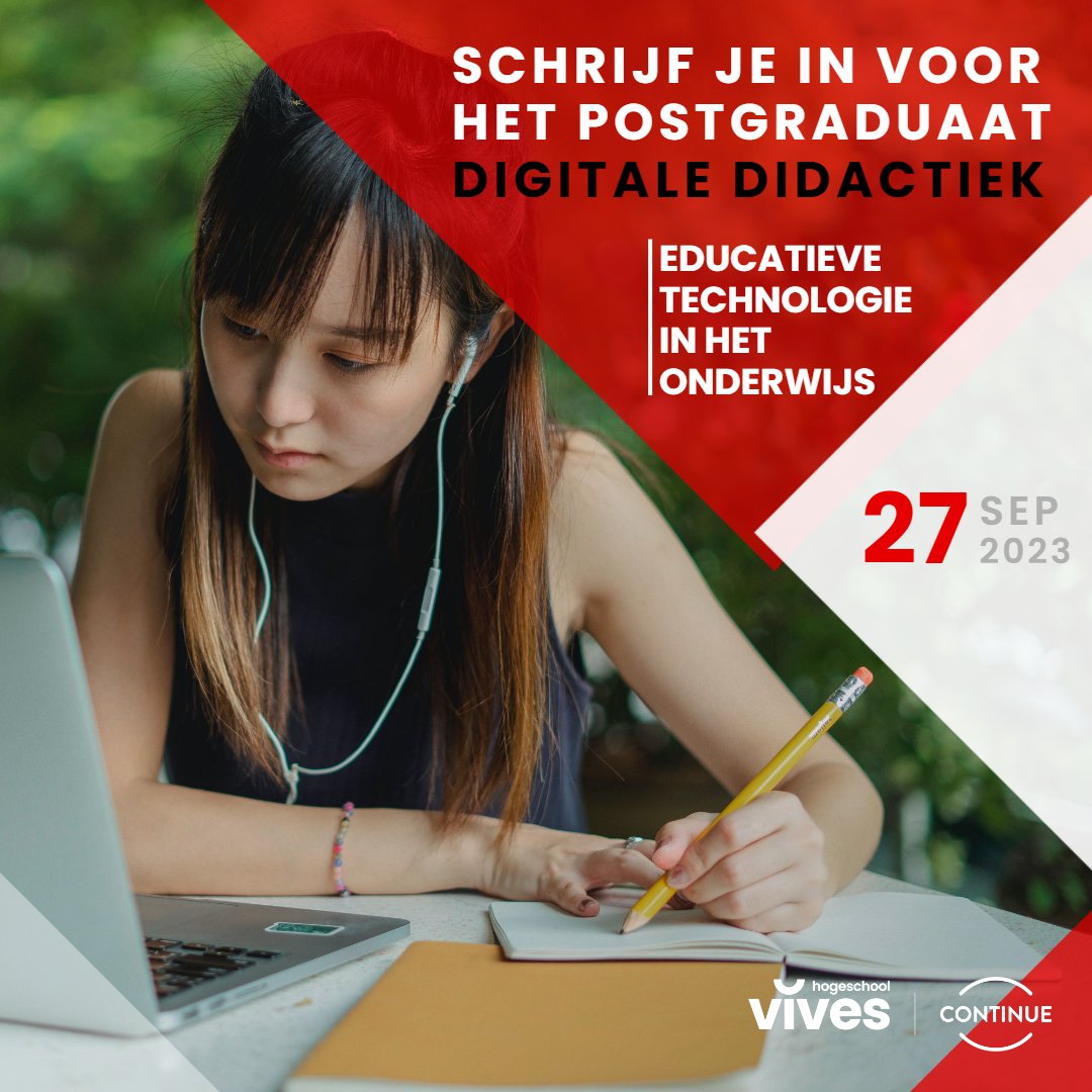 vivescontinue's tweet photo. Leraren onderwijsondersteuners en ICT-coördinatoren: schrijf je nu in voor het postgraduaat Digitale didactiek van VIVES Continue en @KULeuvenKulak in samenwerking met @eekhout_academy.
https://t.co/zrH3hK03Ml
Word het aanspreekpunt voor digitale didactiek in jouw school https://t.co/9tbImWcG5Y
