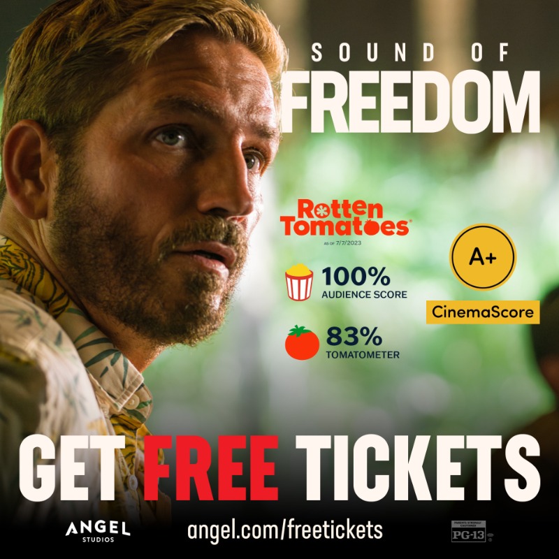 AngelStudiosInc's tweet photo. People have been so generous in spreading the message of 𝘚𝘰𝘶𝘯𝘥 𝘰𝘧 𝘍𝘳𝘦𝘦𝘥𝘰𝘮 that they've Paid It Forward so thousands of others can watch it for free in theaters. Get your tickets today!
