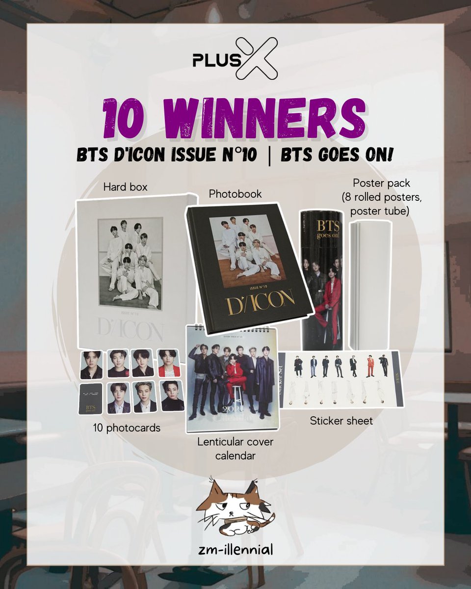 PLUSXPH's tweet photo. Annyeong! Haven't checked out your ZM-illennial merch yet?
Order via PLUSX from June 25 to July 24 and be one of the winners of BTS D'ICON PACKAGE on July 28!
Place your orders now!
🔗 https://t.co/wkiSFUqCPu
#ZMillennial #MagnateCafe #BTS
#PLUSX #XpectTheGreat https://t.co/GZvjTyM5md