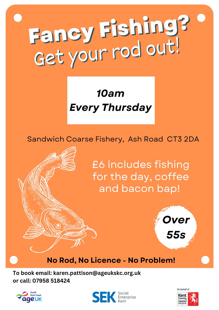 Hello sunshine! Join Karen at Sandwich Lakes Ash Kent from 10am every Thursday for a spot of fishing - suitable for all levels 🎣 #Sandwich #Deal #Dover