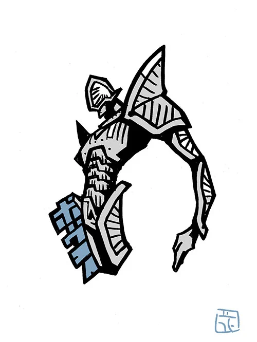 以前も描いてた、このタッチでイラスト。   怪獣、宇宙人、怪人編。    ボーグ星人  #ウルトラセブン #イラスト #このタッチ #ファンアート 
