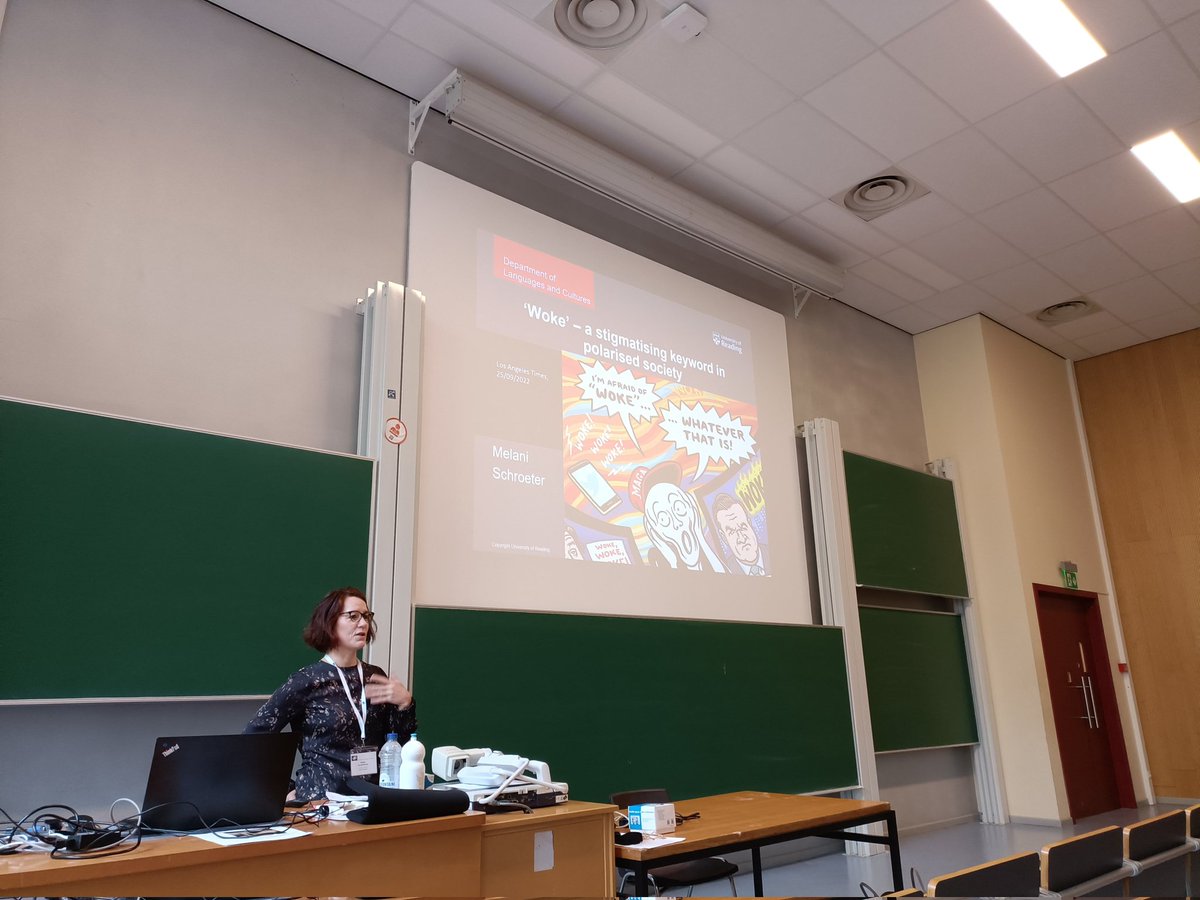 Barbara De Cock (@barbaradecock) on Twitter photo Kickoff of our panel on keywords in sociopolitical debates by @melasroeta on woke as a stigmatising keyword #ipra2023 Kickoff of our panel on keywords in sociopolitical debates by @melasroeta on woke as a stigmatising keyword #ipra2023