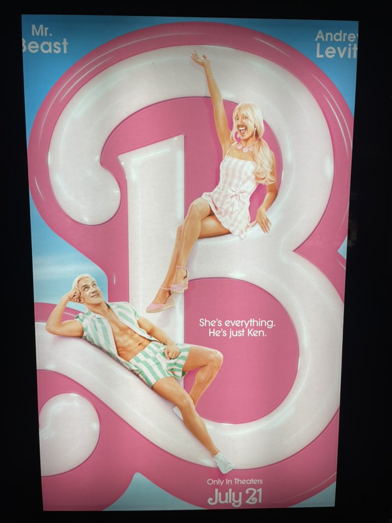 devonneamos's tweet photo. Lol.  Is this the directors cut?  @MrBeast  This was up in the theater poster case. https://t.co/m0y6NZewHU