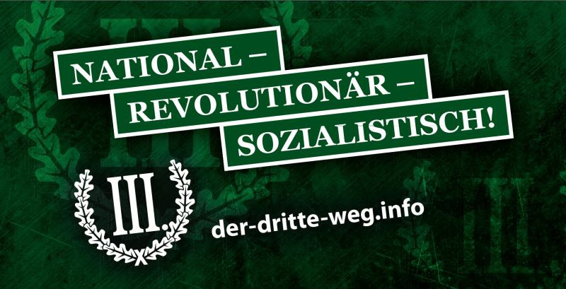 Schließ dich der #nationalrevolutionär|en Bewegung an &amp; werde ein Teil der Gemeinschaft!
der-dritte-weg.info/kontakt

Fürs Vaterland? - Bereit!
Fürs Volk? - Bereit!
Für die Heimat? - Bereit!

der-dritte-weg.info
t.me/DerDritteWeg

#DerIIIWeg #DerdritteWeg #IIIWeg