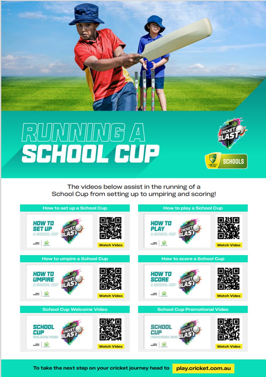 RUNNING A CRICKET SCHOOL CUP LATER THIS YEAR?
Access short and sharp videos to assist with the running of a School Cup from setting up to umpiring and scoring!
community.cricket.com.au/.../primary-re…