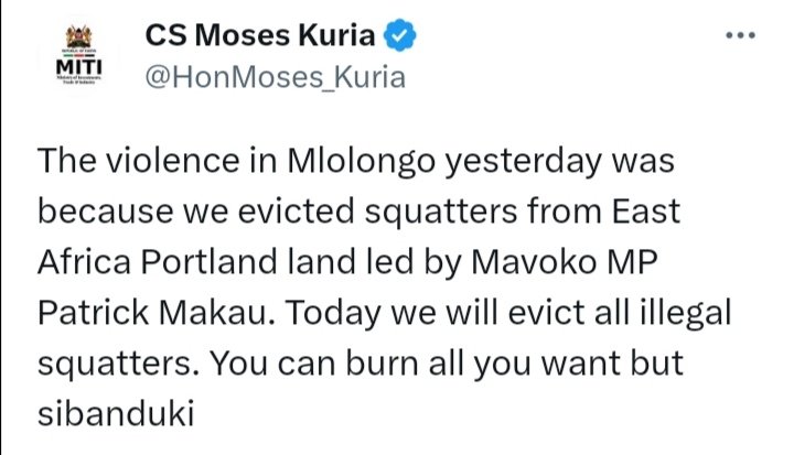 makaumully's tweet photo. Moses Kuria, before arresting Hon. Makau, the police who shot dead people should be arrested. Kamba people have right to protect and defend their land. We don't interfere with Mt. Kenya issues. Peace. https://t.co/WAcEgD8LPW